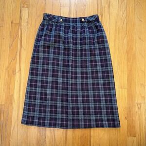 Vintage Cape Cod Sportswear Skirt 14 Dark Academia Purple Plaid Maxi Midi USA